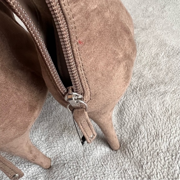 Express Vegan Faux Suede Pointed Toe High Heel Ankle Bootie Boots Sz 10 - Picture 9 of 14